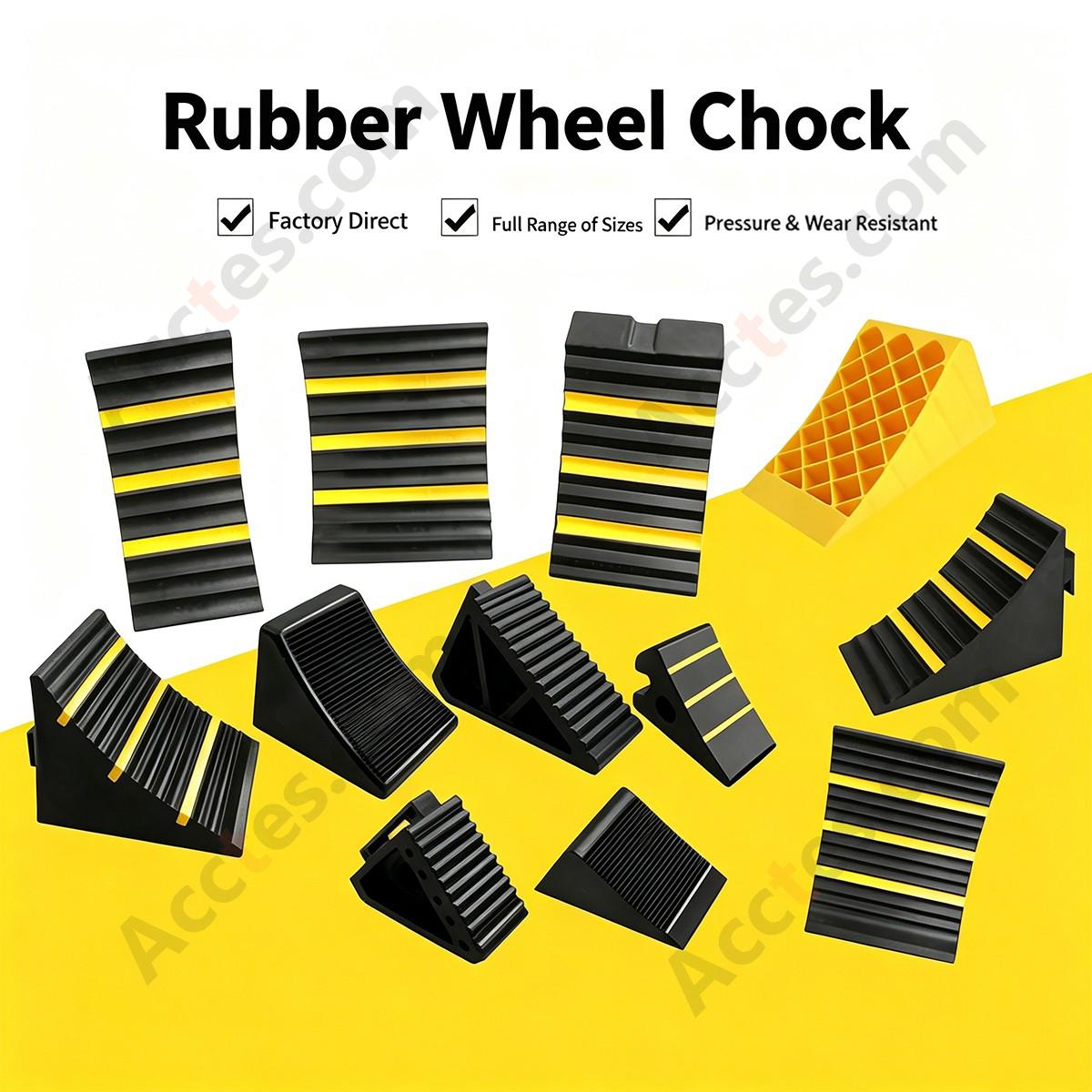 Truck Wheel Chock Rubber Tire Stopper Anti Slip 12.5x7.5x6cm