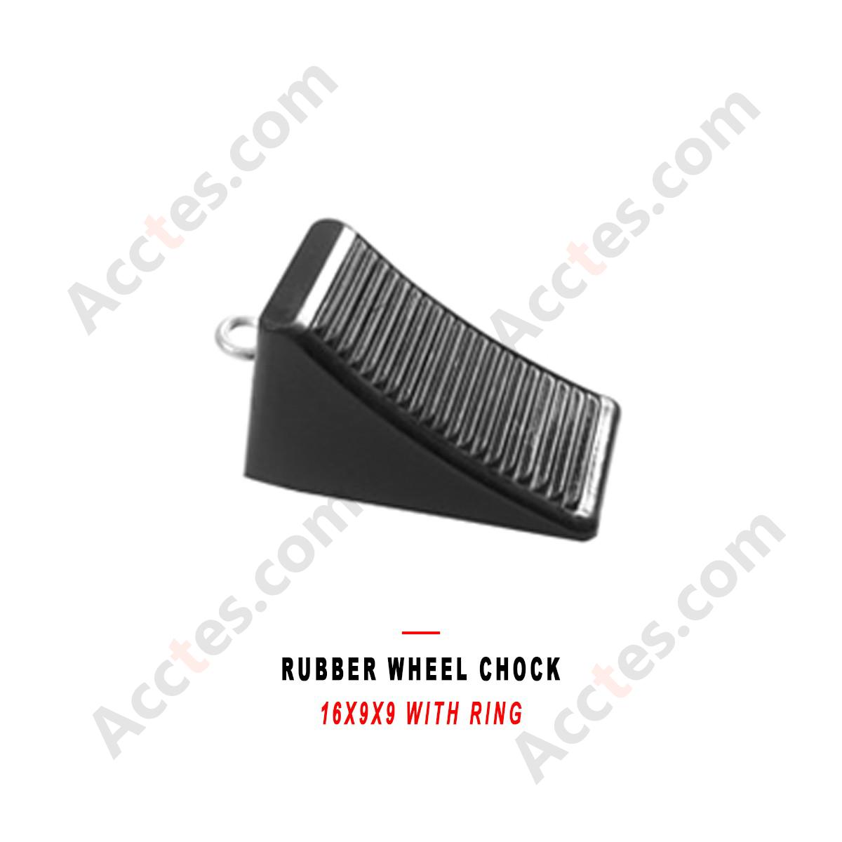 Rubber Truck Wheel Chock Stop 16x9x9 With Ring Anti Slip