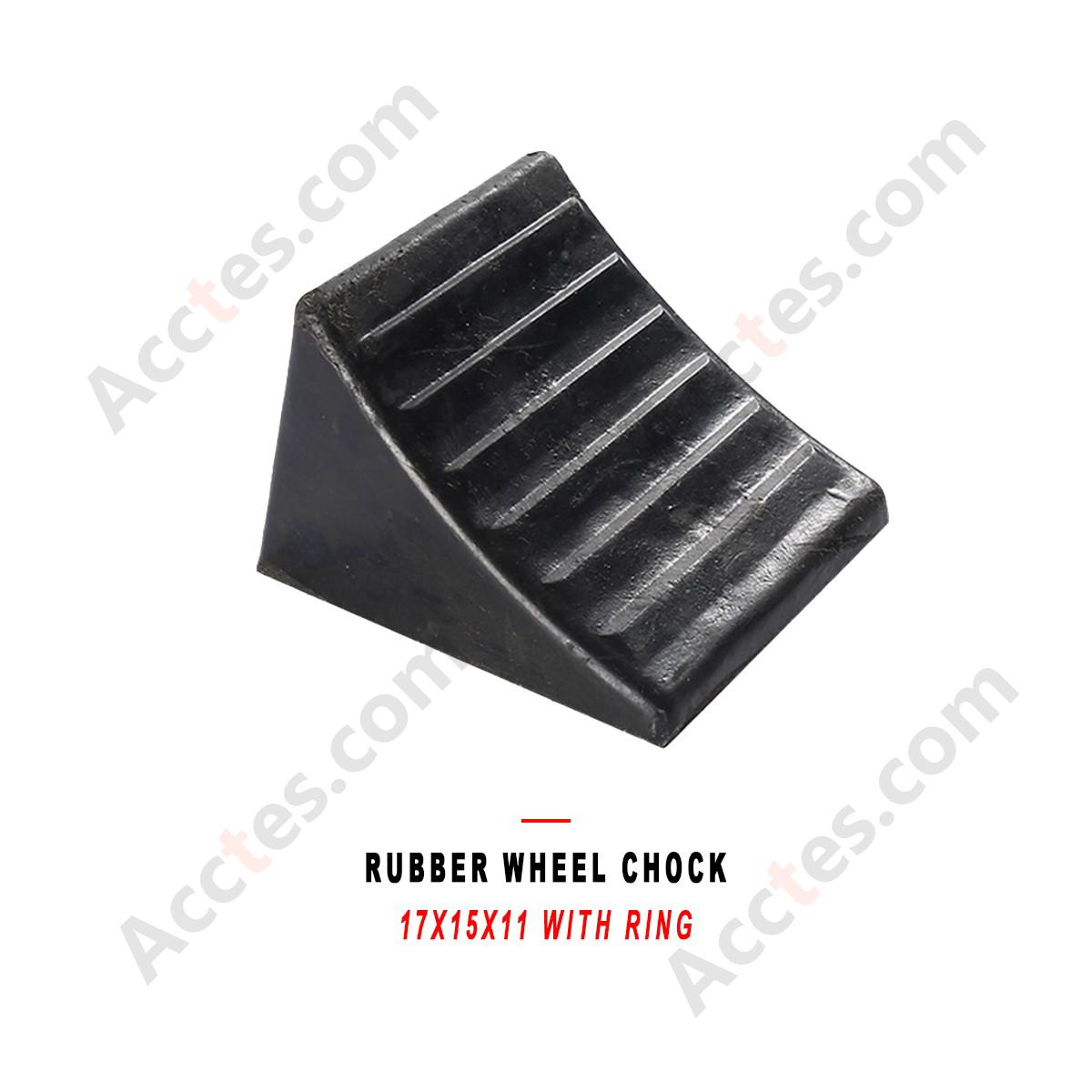 Rubber Truck Wheel Chock Stop 17x15x11 With Ring Anti Slip