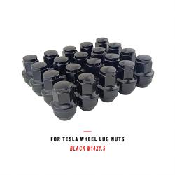 For Tesla Wheel Lug Nuts Black M14x1.5, Replacement Wheel Nuts Compatible with Tesla Vehicles