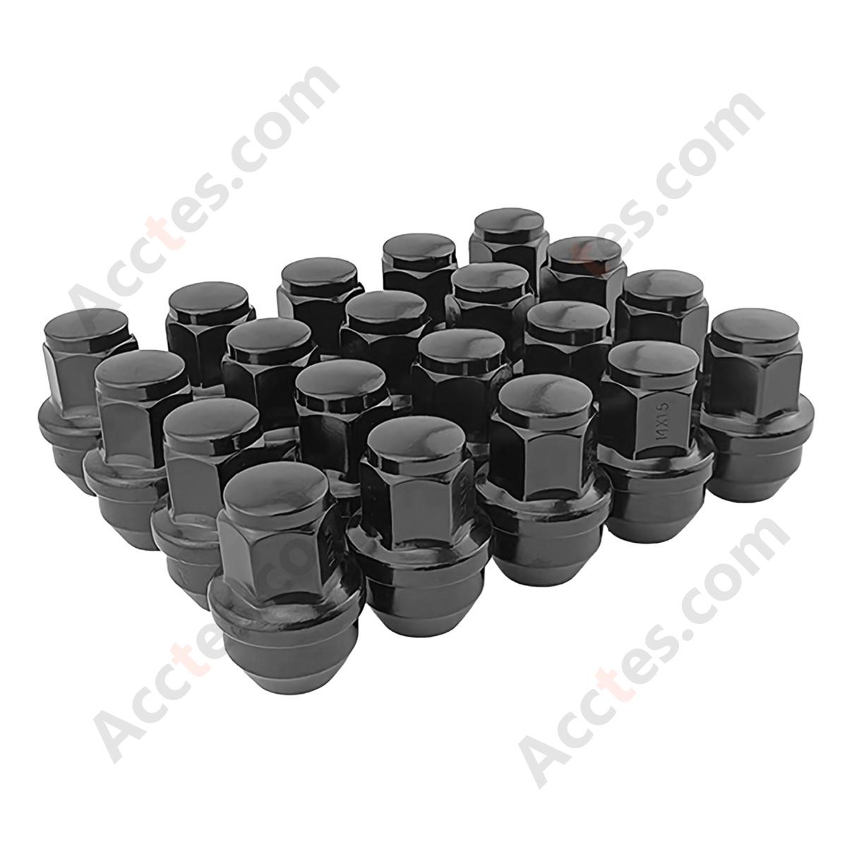 For Tesla Wheel Lug Nuts Black M14x1.5, Replacement Wheel Nuts Compatible with Tesla Vehicles
