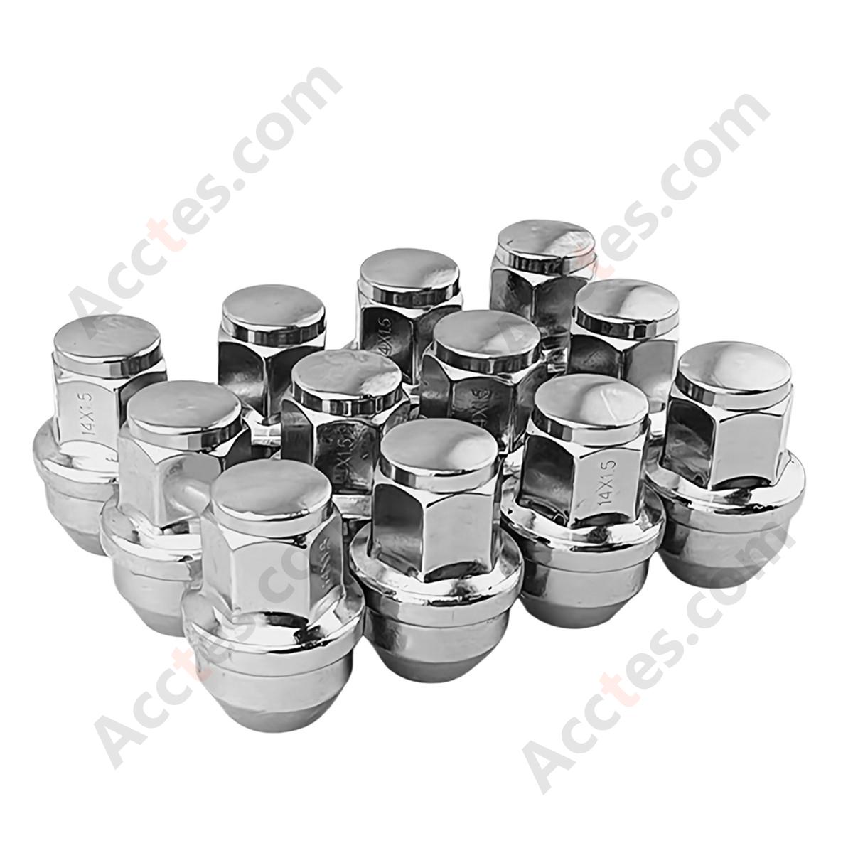 For Tesla Wheel Lug Nuts Silver M14x1.5, Replacement Wheel Nuts Compatible with Tesla Vehicles