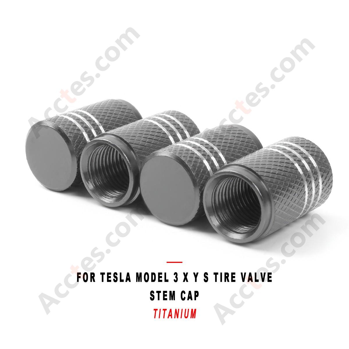 For Tesla Model 3 X Y S Tire Valve Stem Cap Titanium, Valve Core Cap Compatible with Tesla