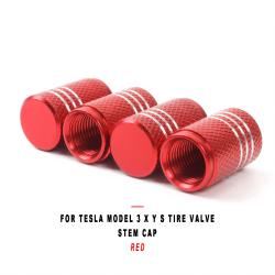 For Tesla Model 3 X Y S Tire Valve Stem Cap Red, Valve Core Cap Compatible with Tesla