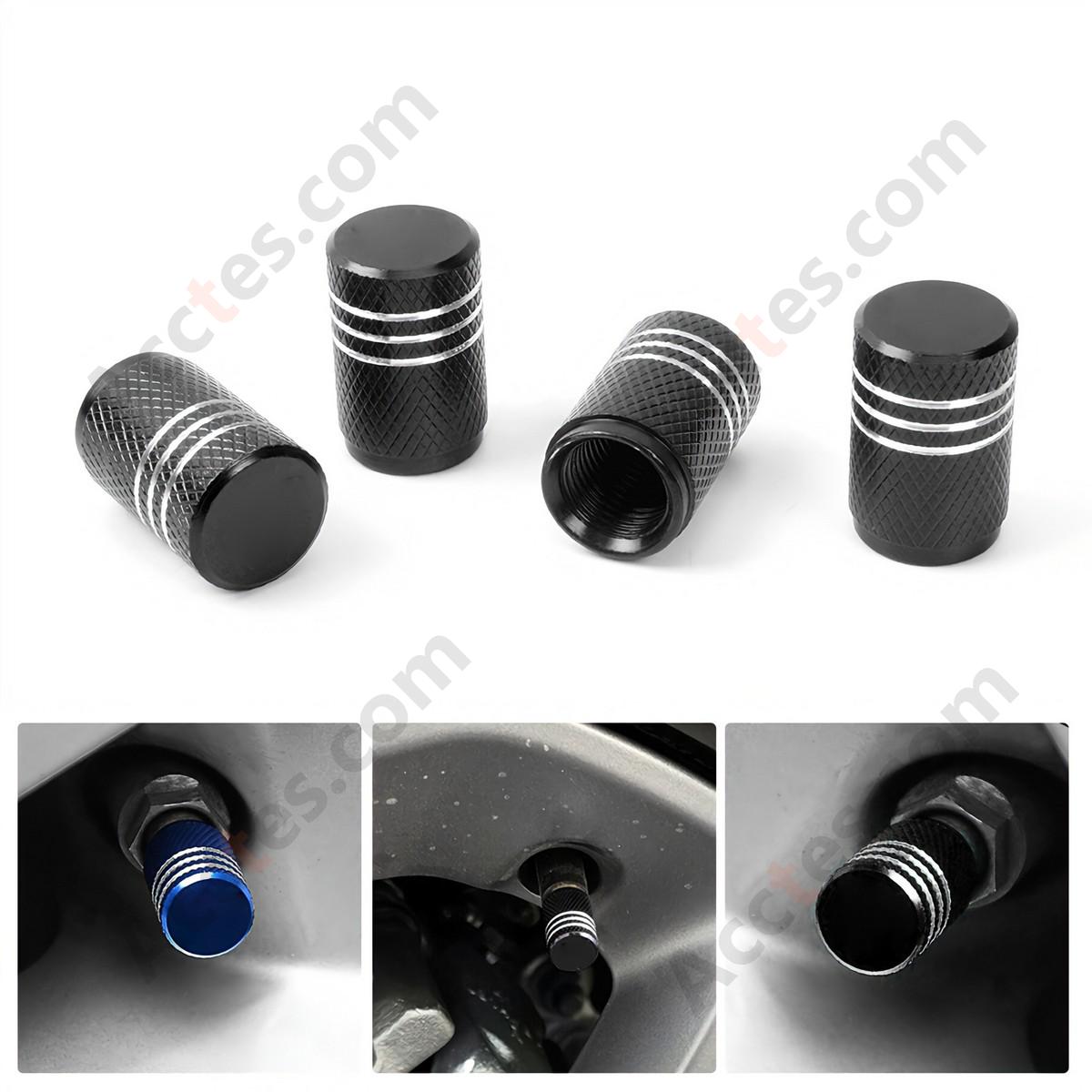 For Tesla Model 3 X Y S Tire Valve Stem Cap Black, Valve Core Cap Compatible with Tesla