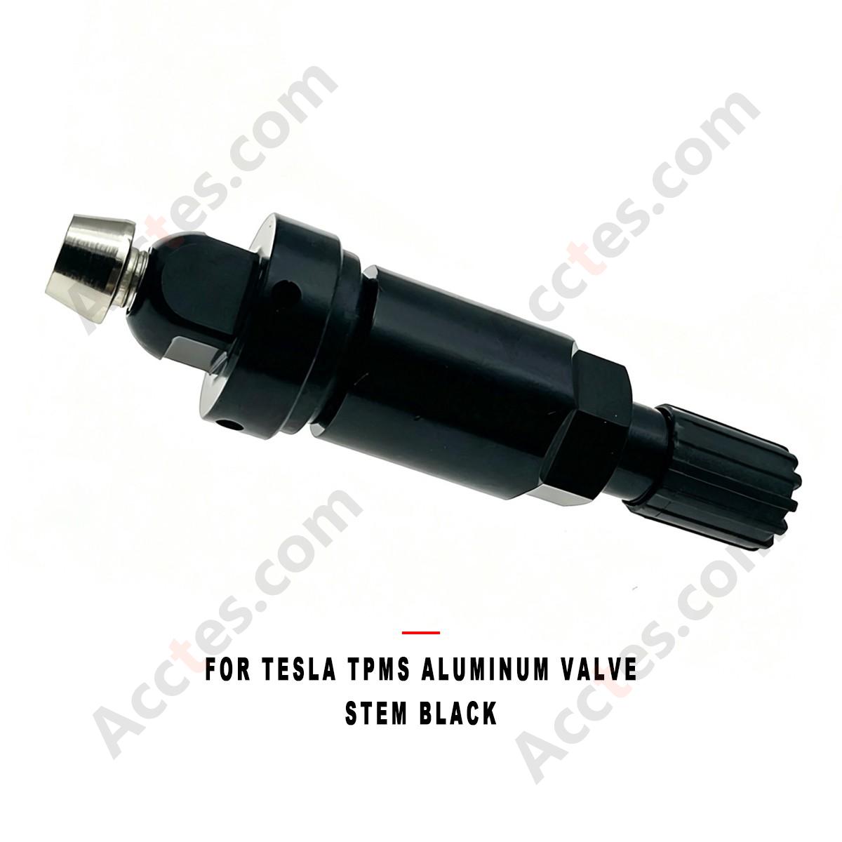 For Tesla TPMS Aluminum Valve Stem Black, TPMS Valve Stem Compatible with Tesla Vehicles