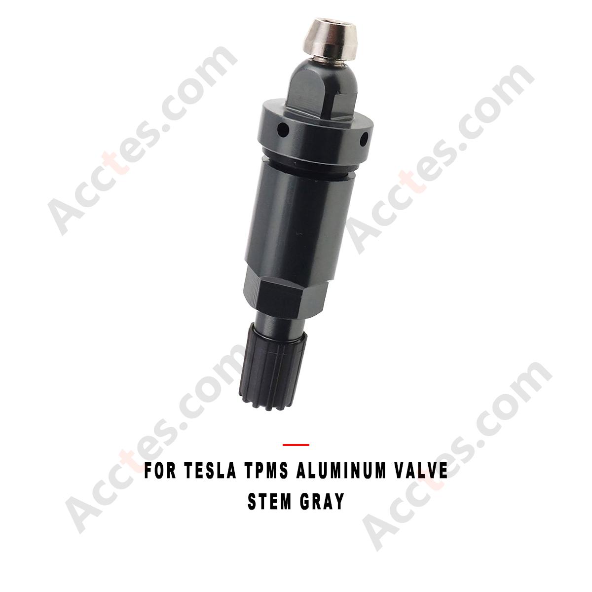 For Tesla TPMS Aluminum Valve Stem Gray, TPMS Valve Stem Compatible with Tesla Vehicles