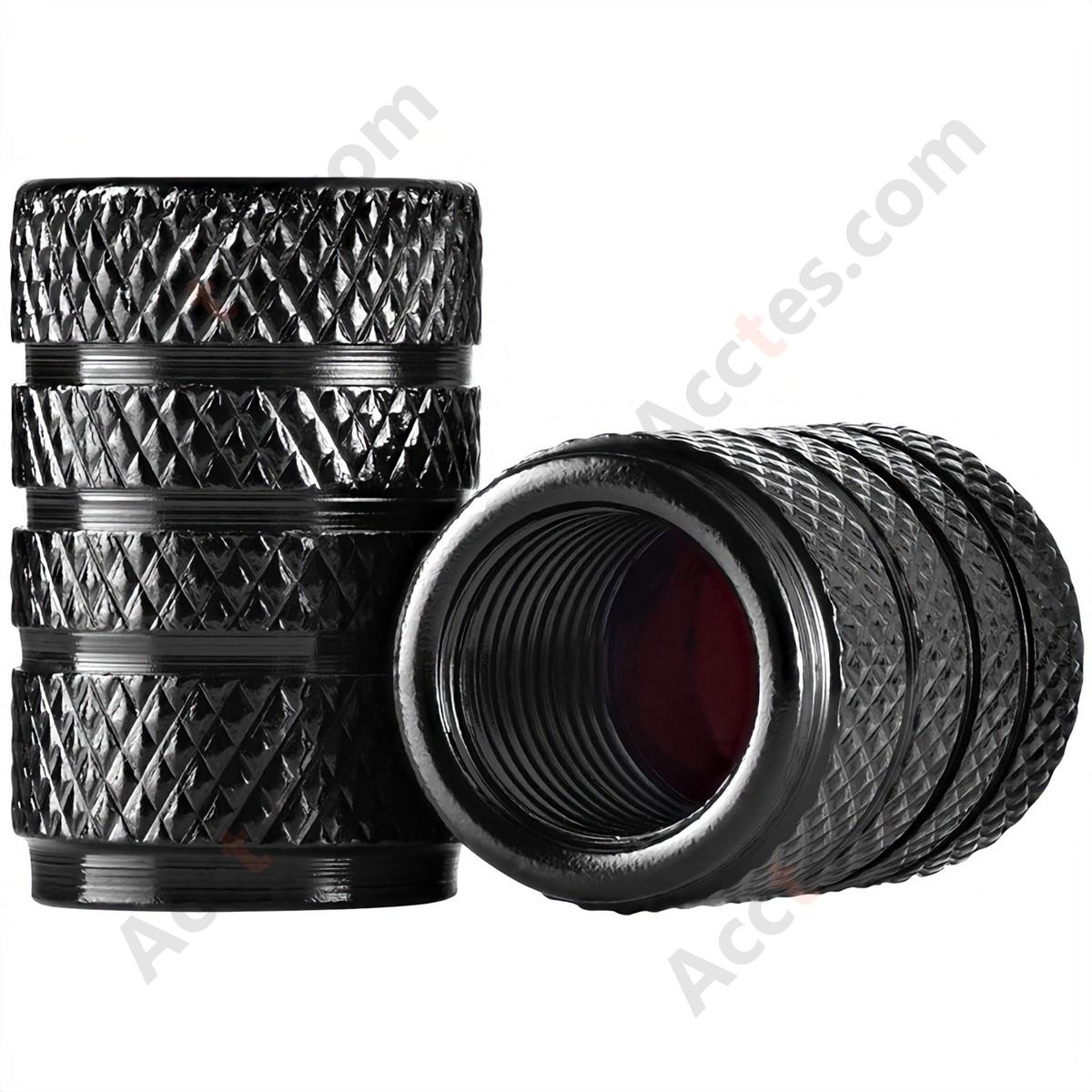 For Tesla Tire Valve Stem Cap Aluminum Black 4 Pack, Valve Stem Cap Compatible with Tesla Vehicles