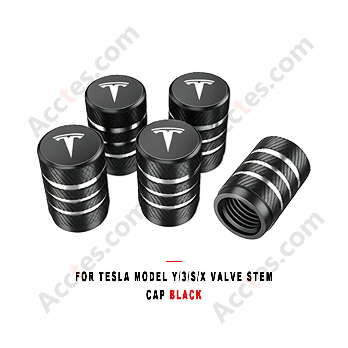 For Tesla Model Y/3/S/X Valve Stem Cap Black, Tire Valve Cap Compatible with Tesla Vehicles