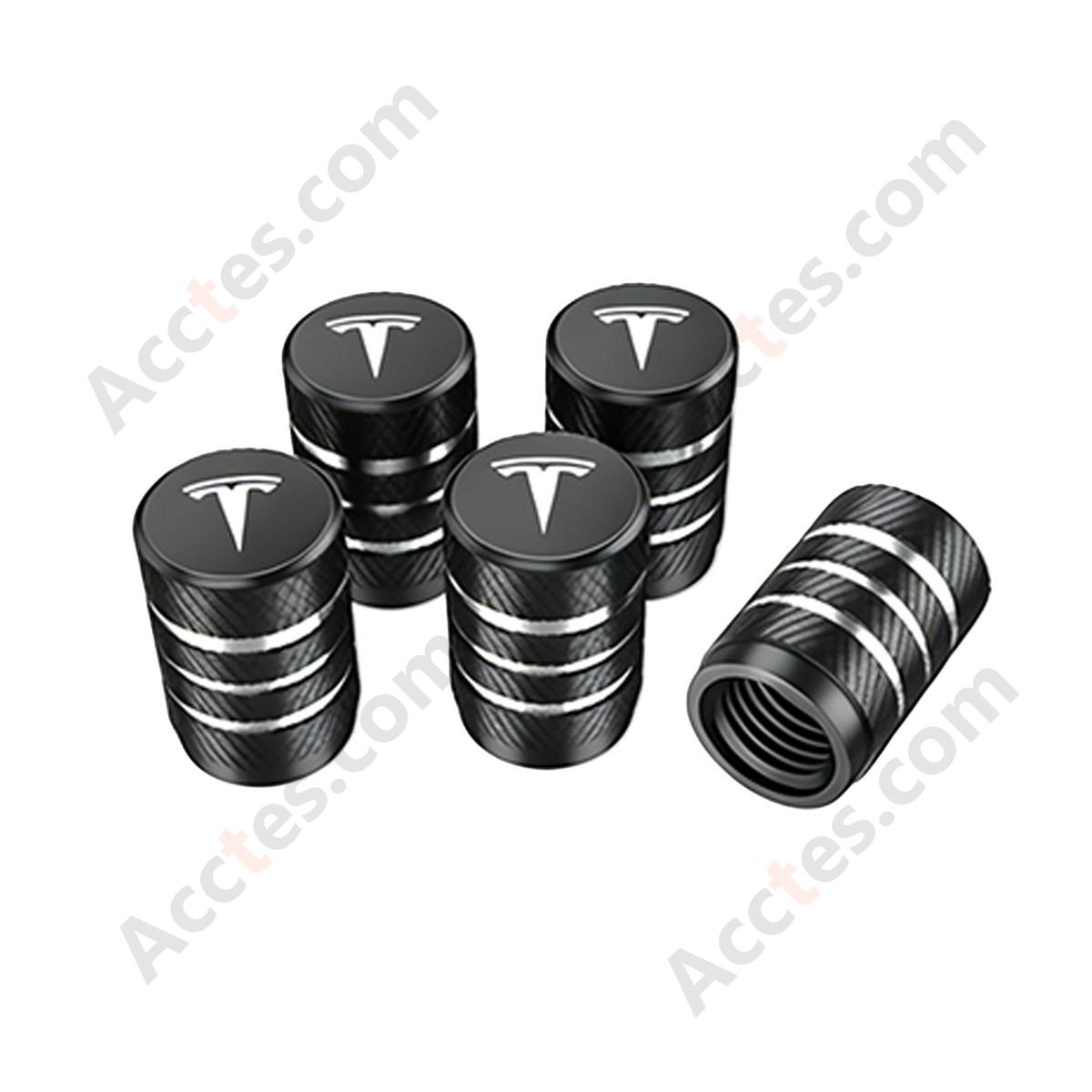 For Tesla Model Y/3/S/X Valve Stem Cap Black, Tire Valve Cap Compatible with Tesla Vehicles
