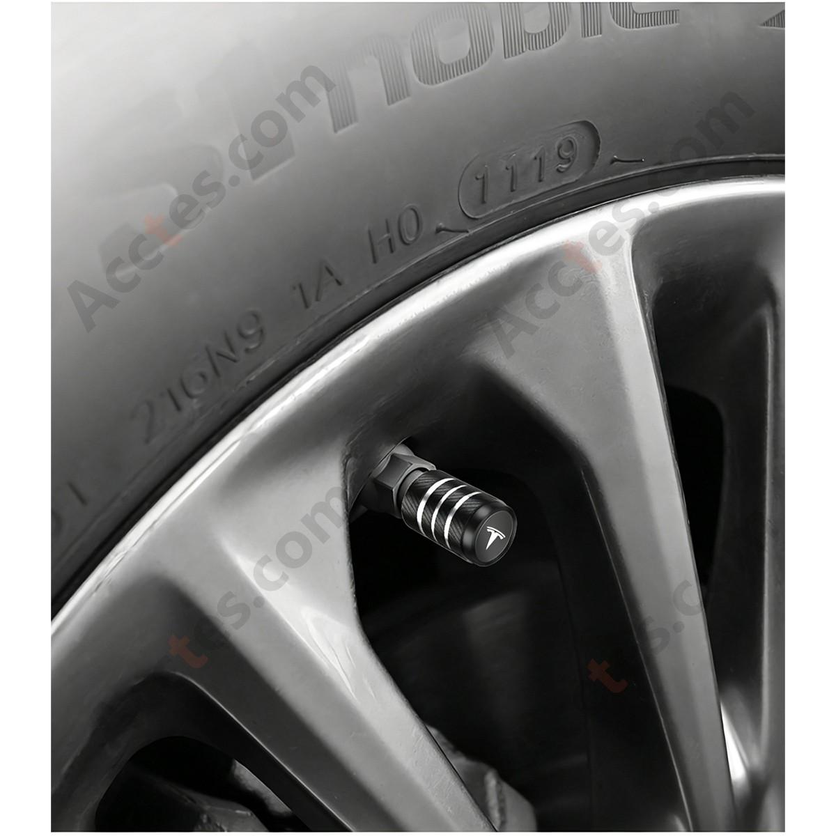 For Tesla Model Y/3/S/X Valve Stem Cap Black, Tire Valve Cap Compatible with Tesla Vehicles