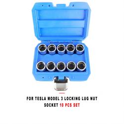 For Tesla Model 3 Locking Lug Nut Socket, Anti-Theft Lug Nut Key Set, 10 PCS, Wheel Lock Removal Tool