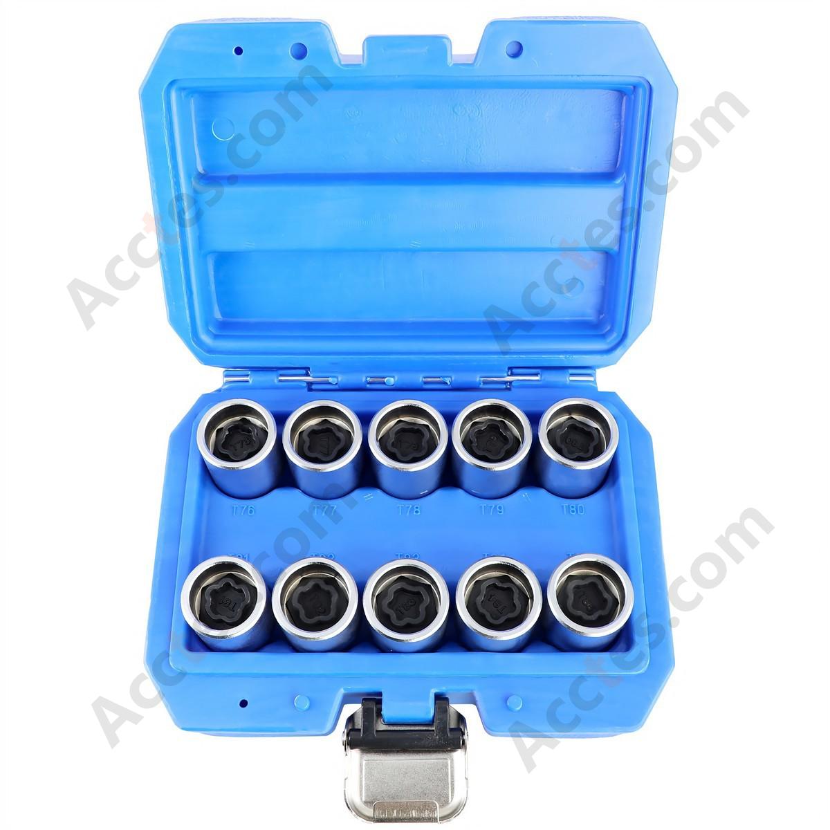 For Tesla Model 3 Locking Lug Nut Socket, Anti-Theft Lug Nut Key Set, 10 PCS, Wheel Lock Removal Tool