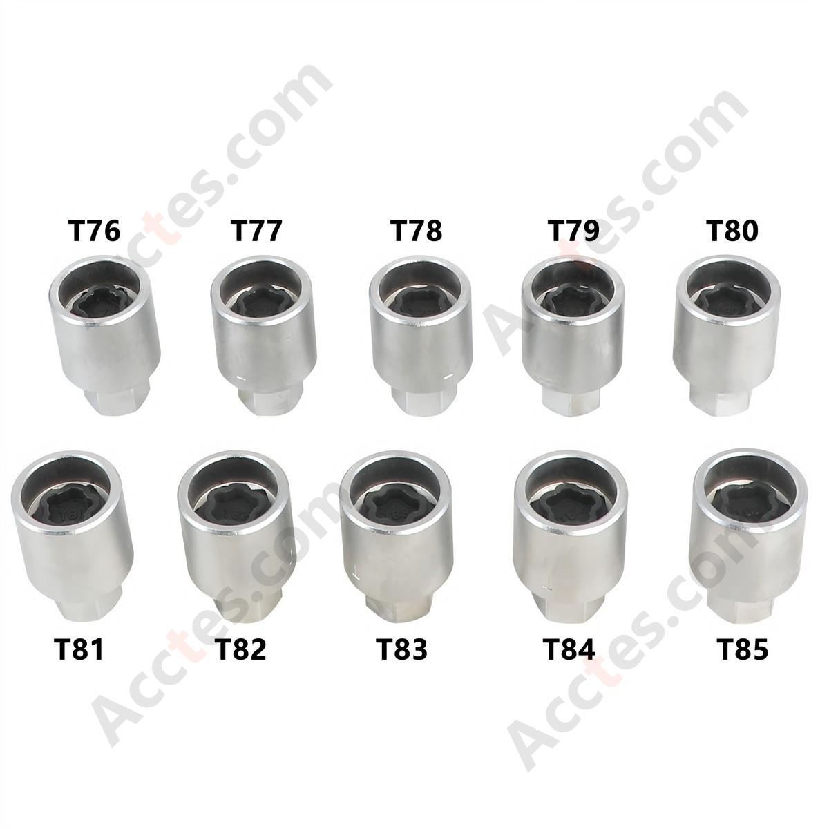 For Tesla Model 3 Locking Lug Nut Socket, Anti-Theft Lug Nut Key Set, 10 PCS, Wheel Lock Removal Tool