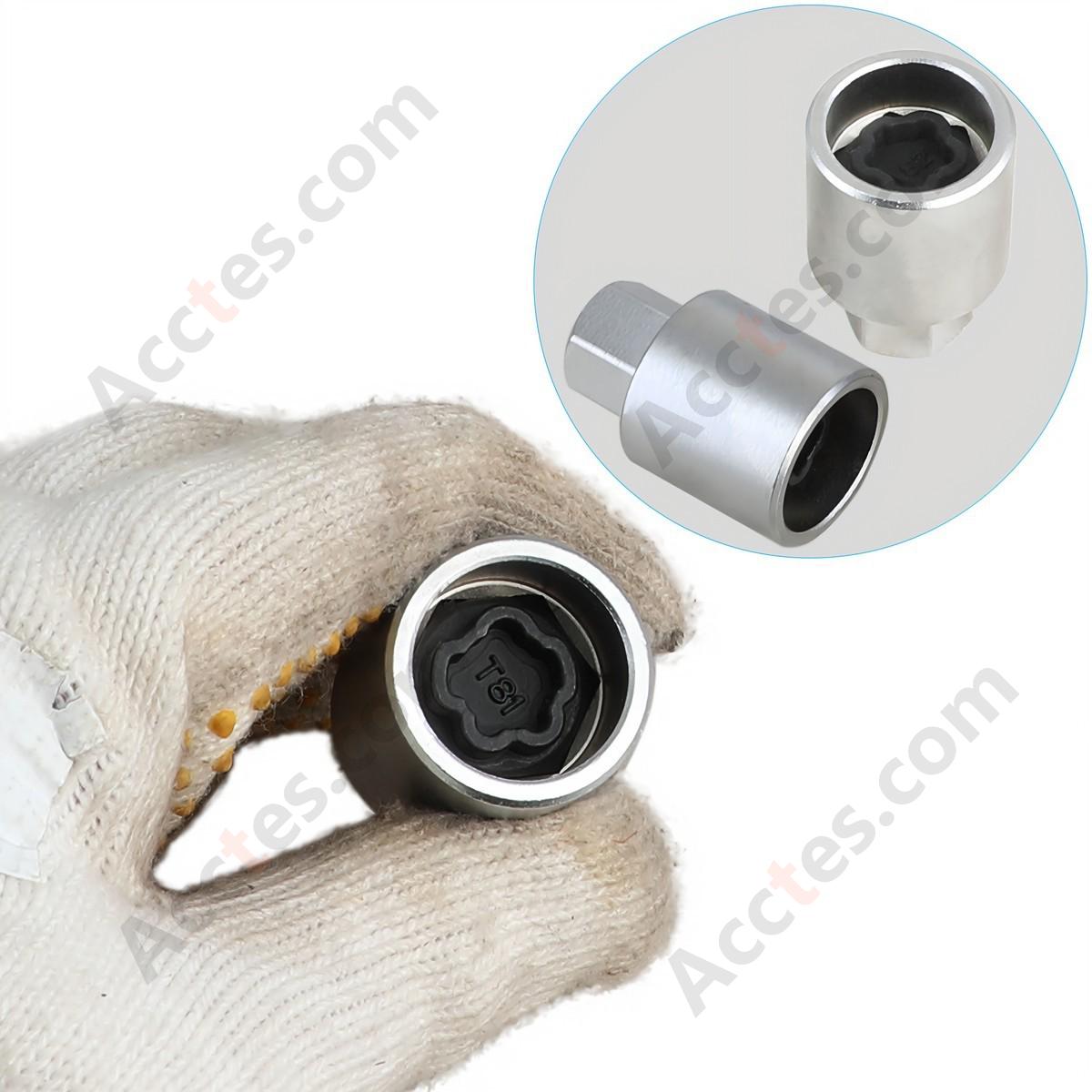 For Tesla Model 3 Locking Lug Nut Socket, Anti-Theft Lug Nut Key Set, 10 PCS, Wheel Lock Removal Tool