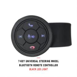 Universal Car Steering Wheel Bluetooth Remote Control 7‑Key Black