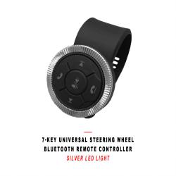 Universal Car Steering Wheel Bluetooth Remote Control 7‑Key Silver