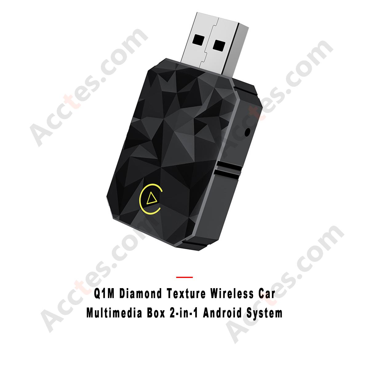 2‑in‑1 Q1M Wireless Car Media Box Diamond Pattern Android Module