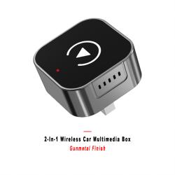 2-in-1 Wireless Car Screen Mirroring Box Gunmetal