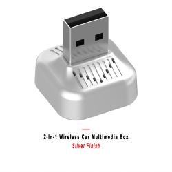 2-in-1 Wireless Car Screen Mirroring Box Silver