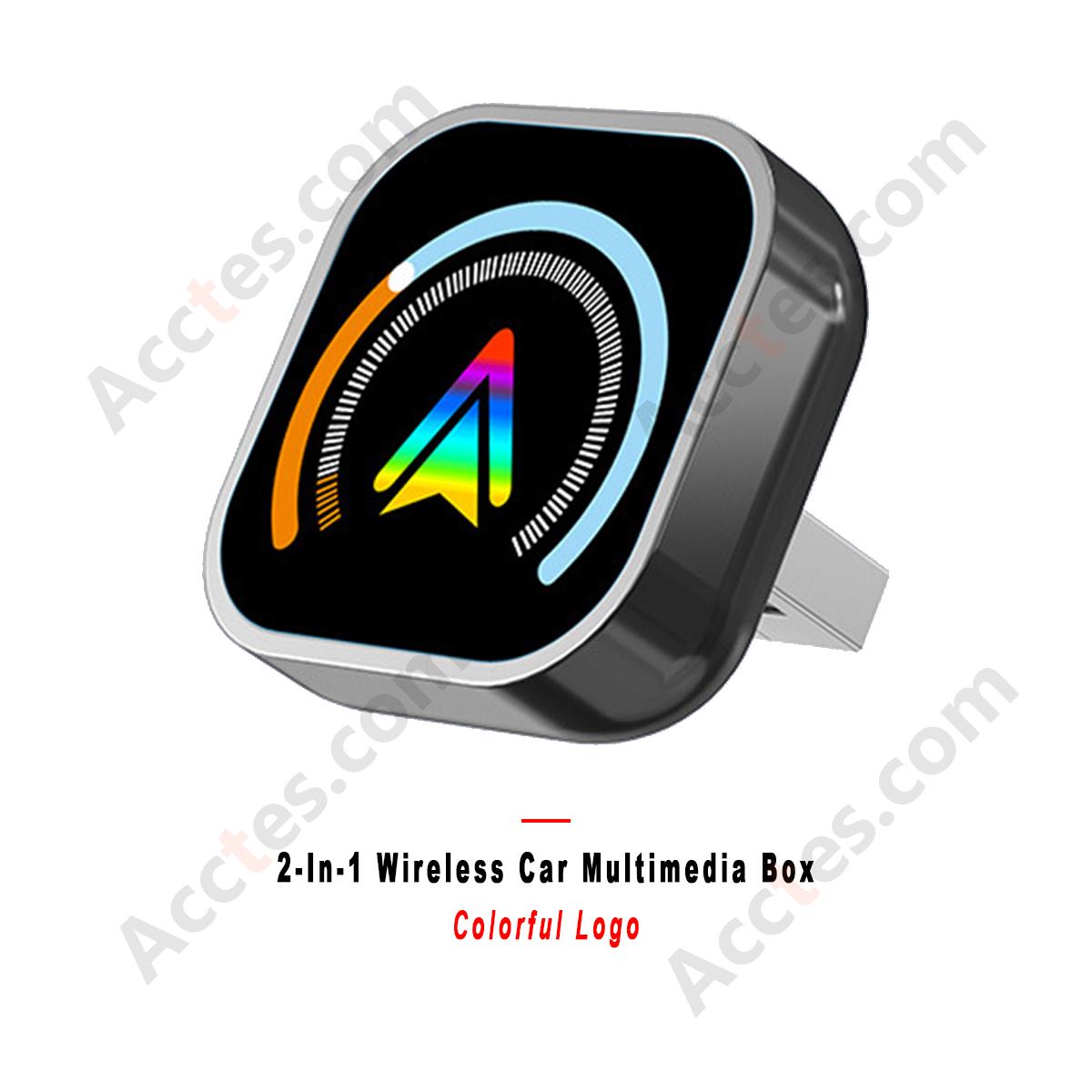 2-in-1 Wireless Car Screen Mirroring Box Color Logo