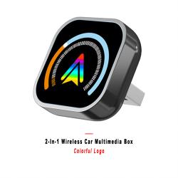 2-in-1 Wireless Car Screen Mirroring Box Color Logo