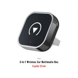 2-in-1 Wireless Car Screen Mirroring Box Crystal Silver