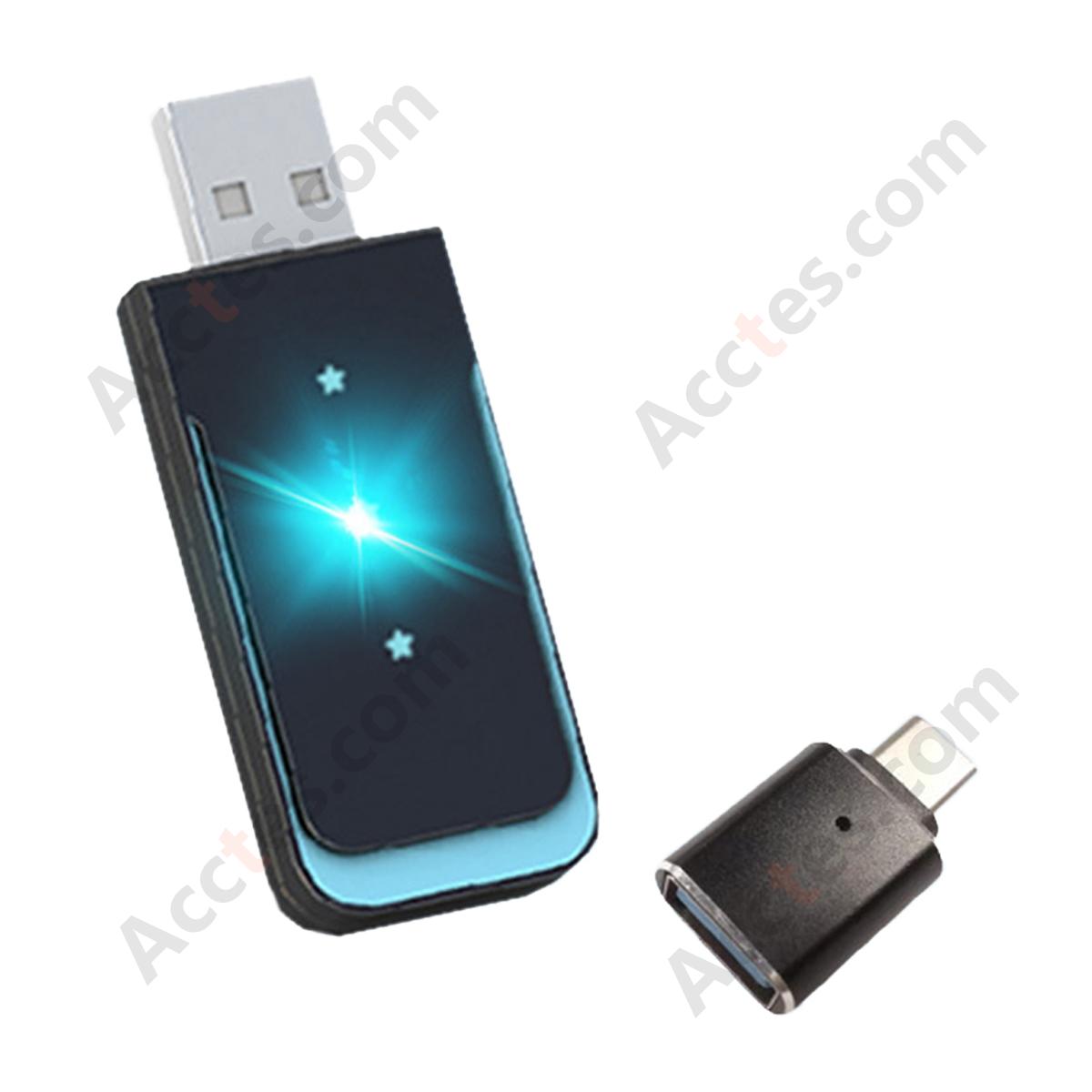 2-in-1 Wireless Car Screen Mirroring Box Sky-Blue