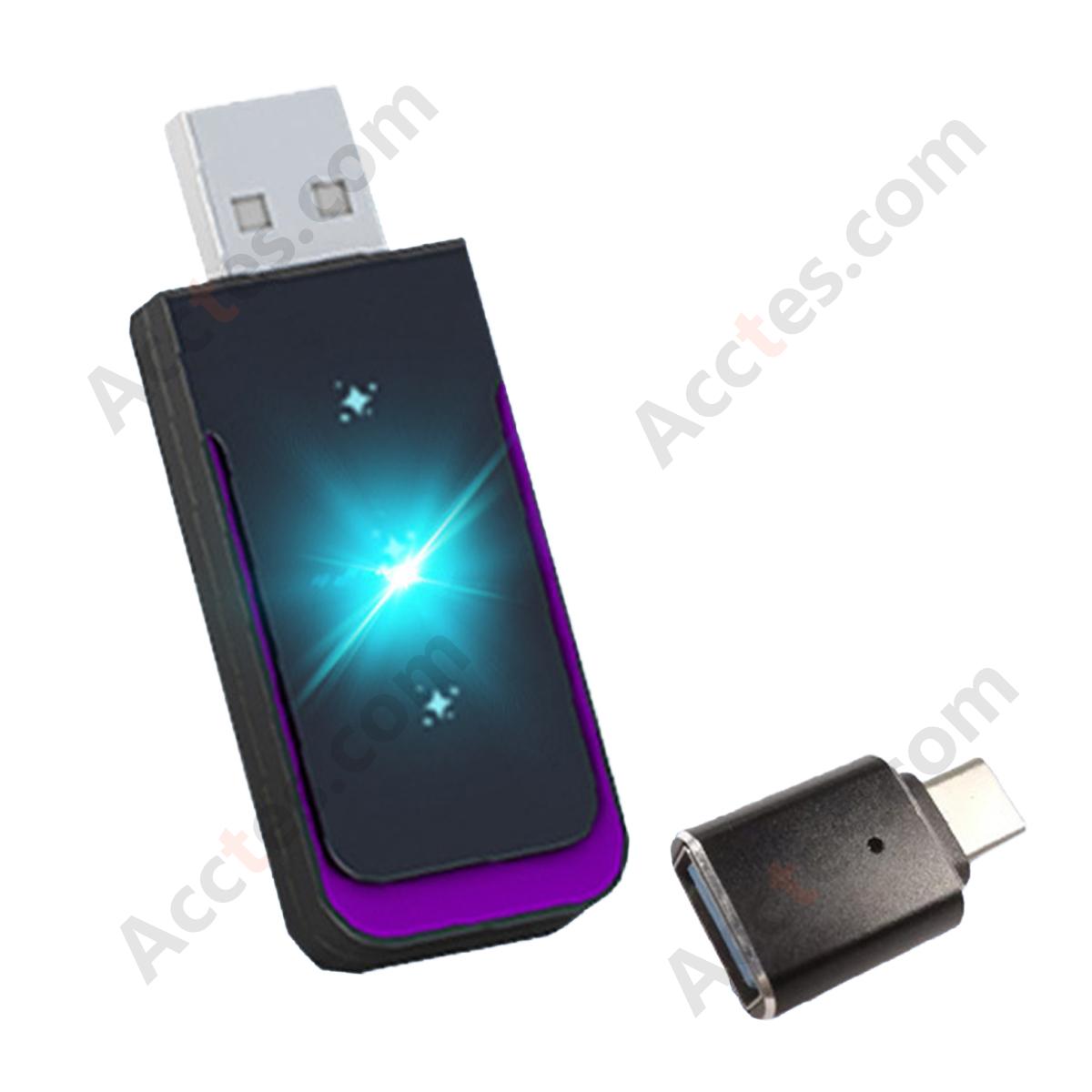 2-in-1 Wireless Car Screen Mirroring Box Lucky Purple