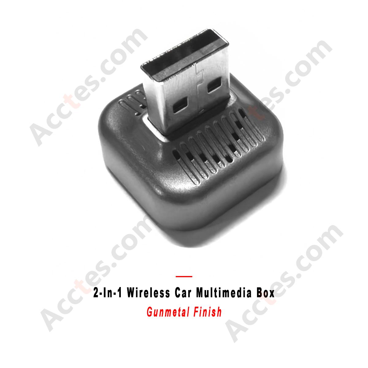 2-in-1 Wireless Car Screen Mirroring Box Gunmetal