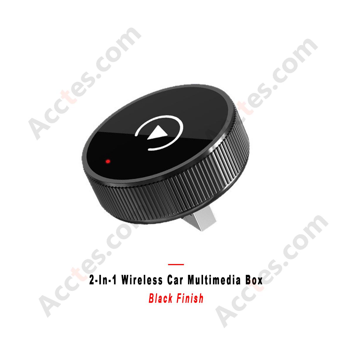 2-in-1 Wireless Car Screen Mirroring Box Black