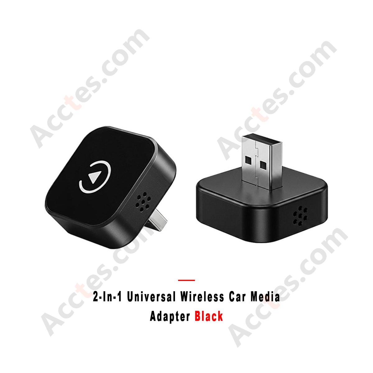 2-in-1 Universal Wireless Car Multimedia Box Black