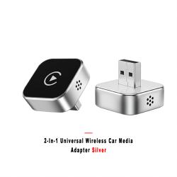 2-in-1 Universal Wireless Car Multimedia Box Silver
