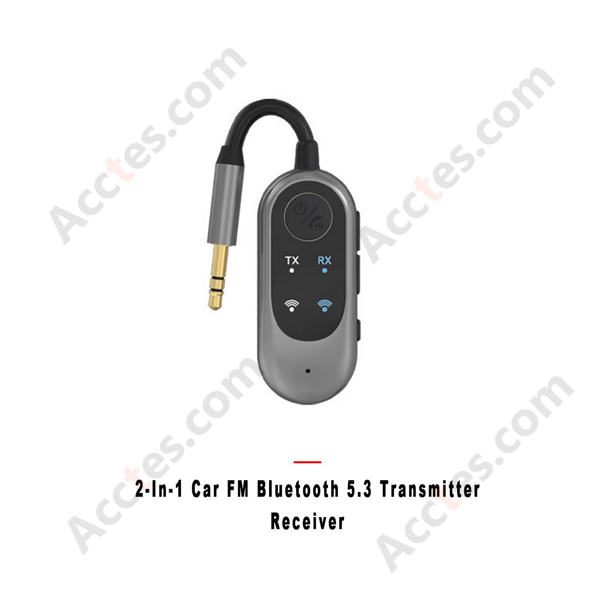 2-in-1 Car FM Bluetooth 5.3 Transmitter Receiver Adapter