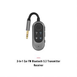 2-in-1 Car FM Bluetooth 5.3 Transmitter Receiver Adapter