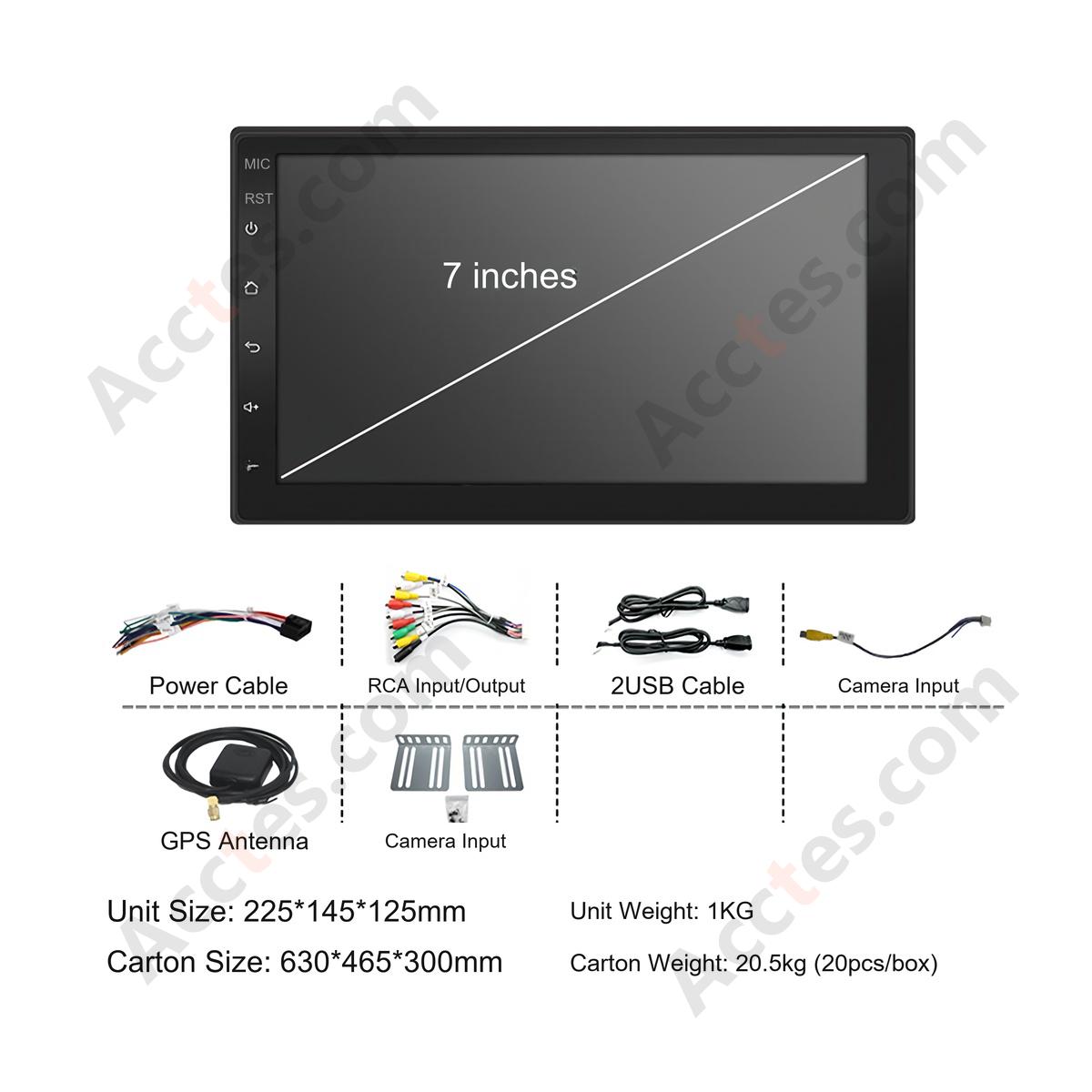 7 Inch Android Car Navigation Multimedia Player A7 2+32GB