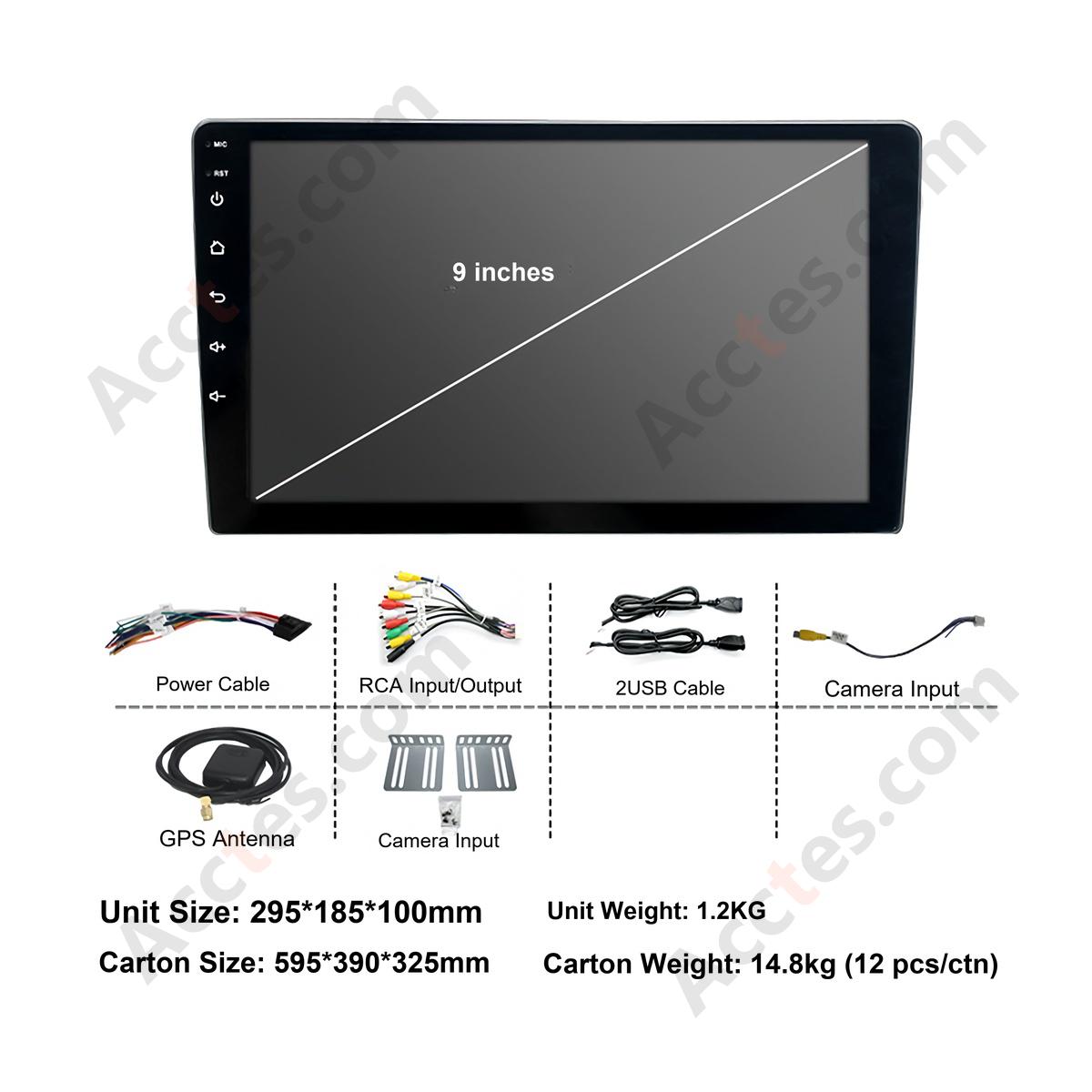 9 Inch Android Car Navigation Multimedia Player A9 2+32GB