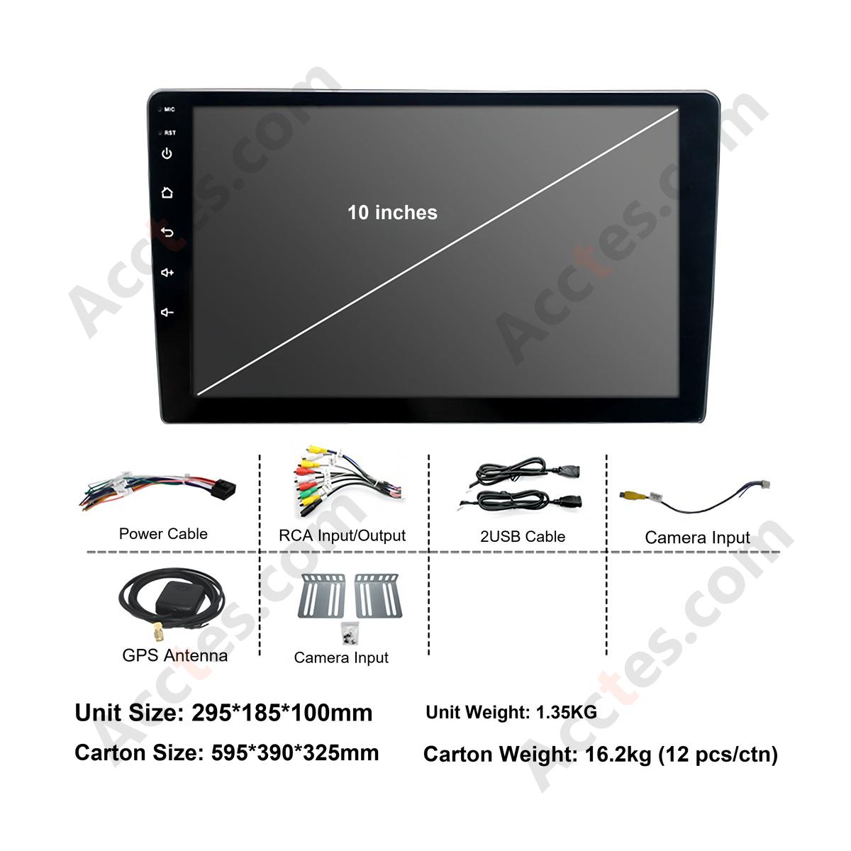 10.1 Inch Android Car Navigation Multimedia Player A10 1+32GB