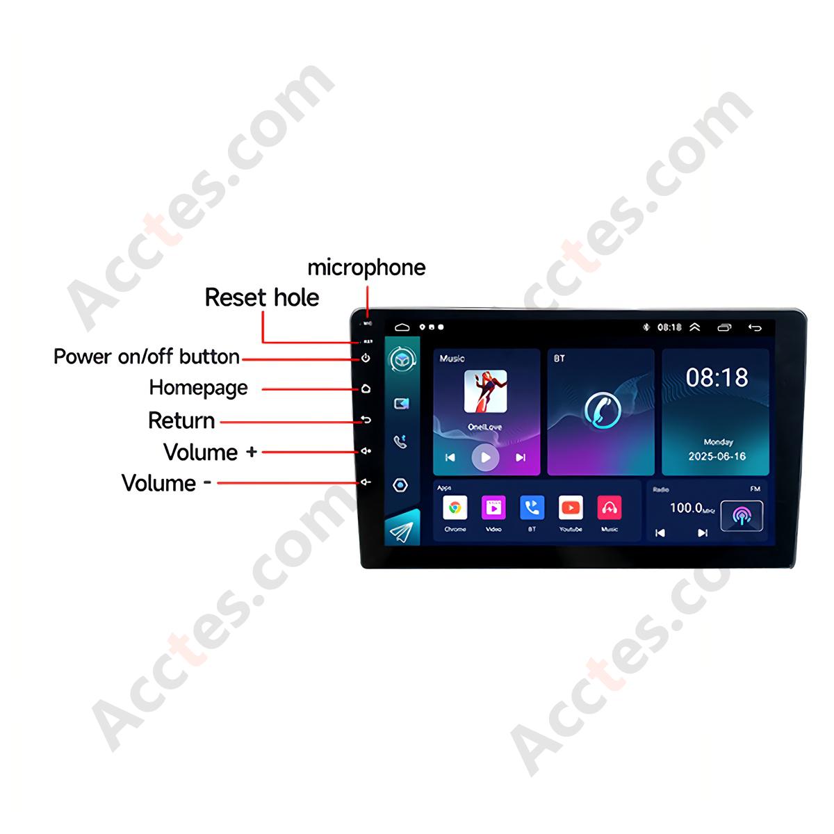 10.1 Inch Android Car Navigation Multimedia Player A10 2+32GB