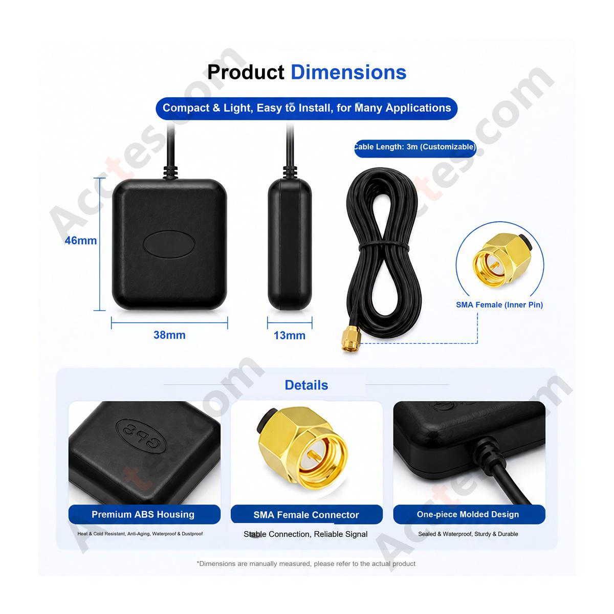 3M SMA Male GPS BDS External Antenna For Car Navigation