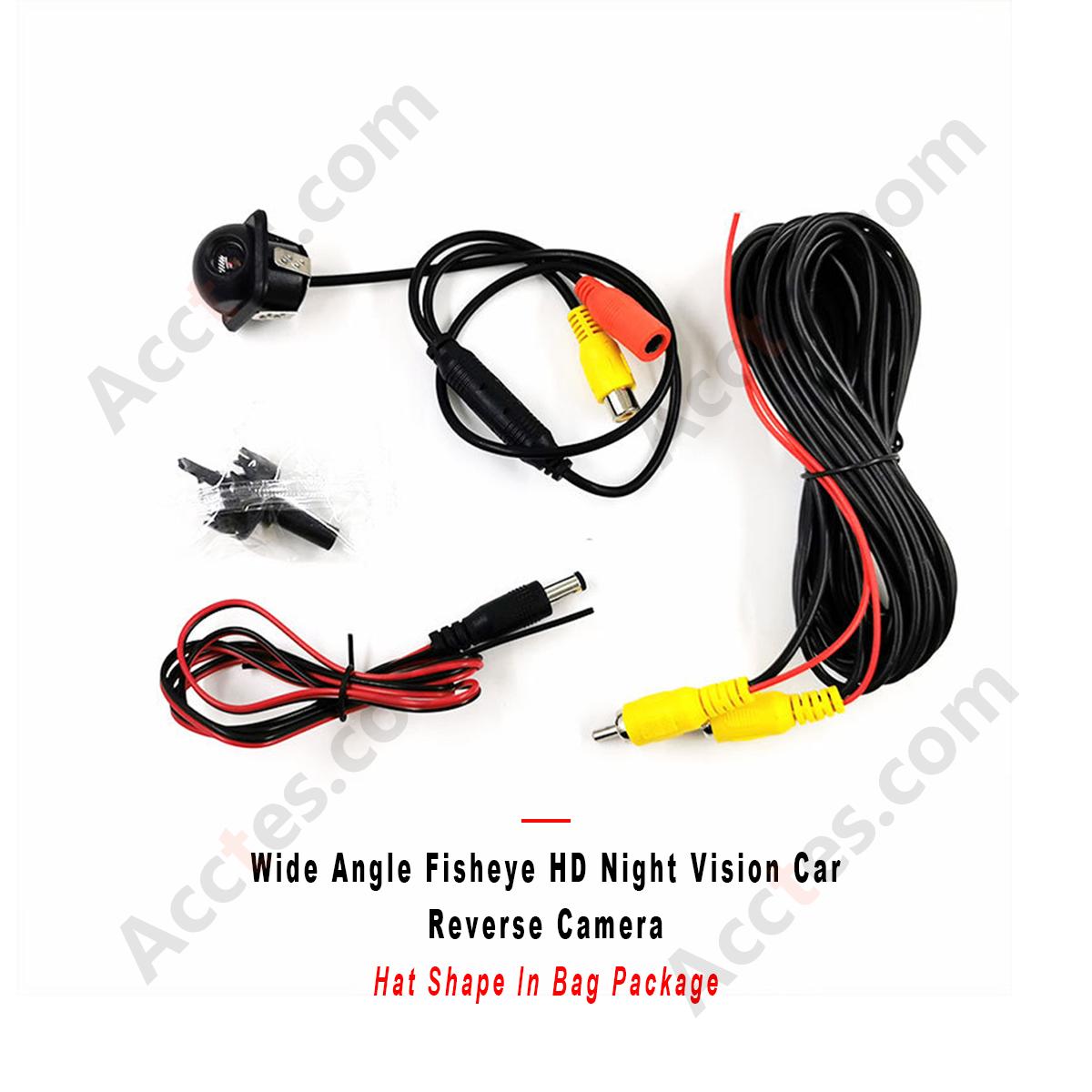 Wide Angle Fisheye HD Night Vision Car Reverse Camera Hat Shape In Bag Package