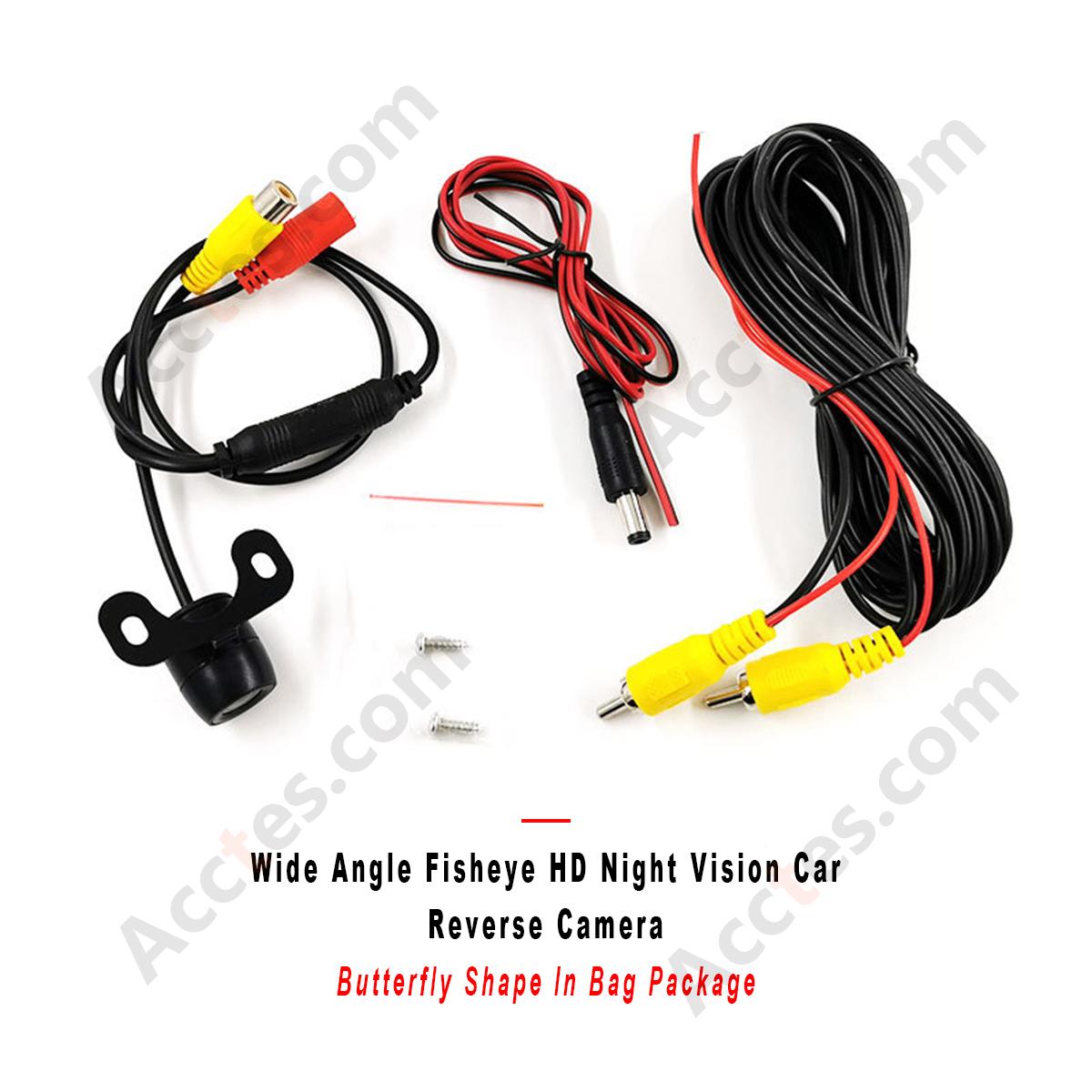 Wide Angle Fisheye HD Night Vision Car Reverse Camera Butterfly Shape In Bag Package