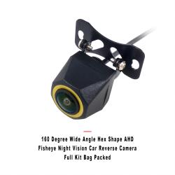 160 Degree Wide Angle Hex Shape AHD Fisheye Night Vision Car Reverse Camera Full Kit Bag Packed
