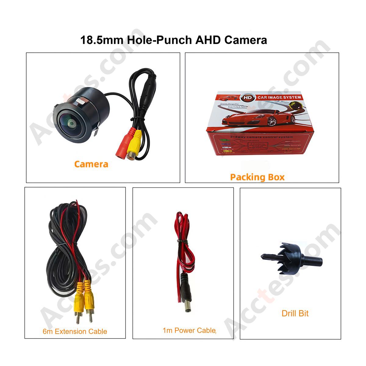 Universal Rear View Backup Camera AHD 160 Degree Fisheye Night Vision 18.5mm Hole Mount