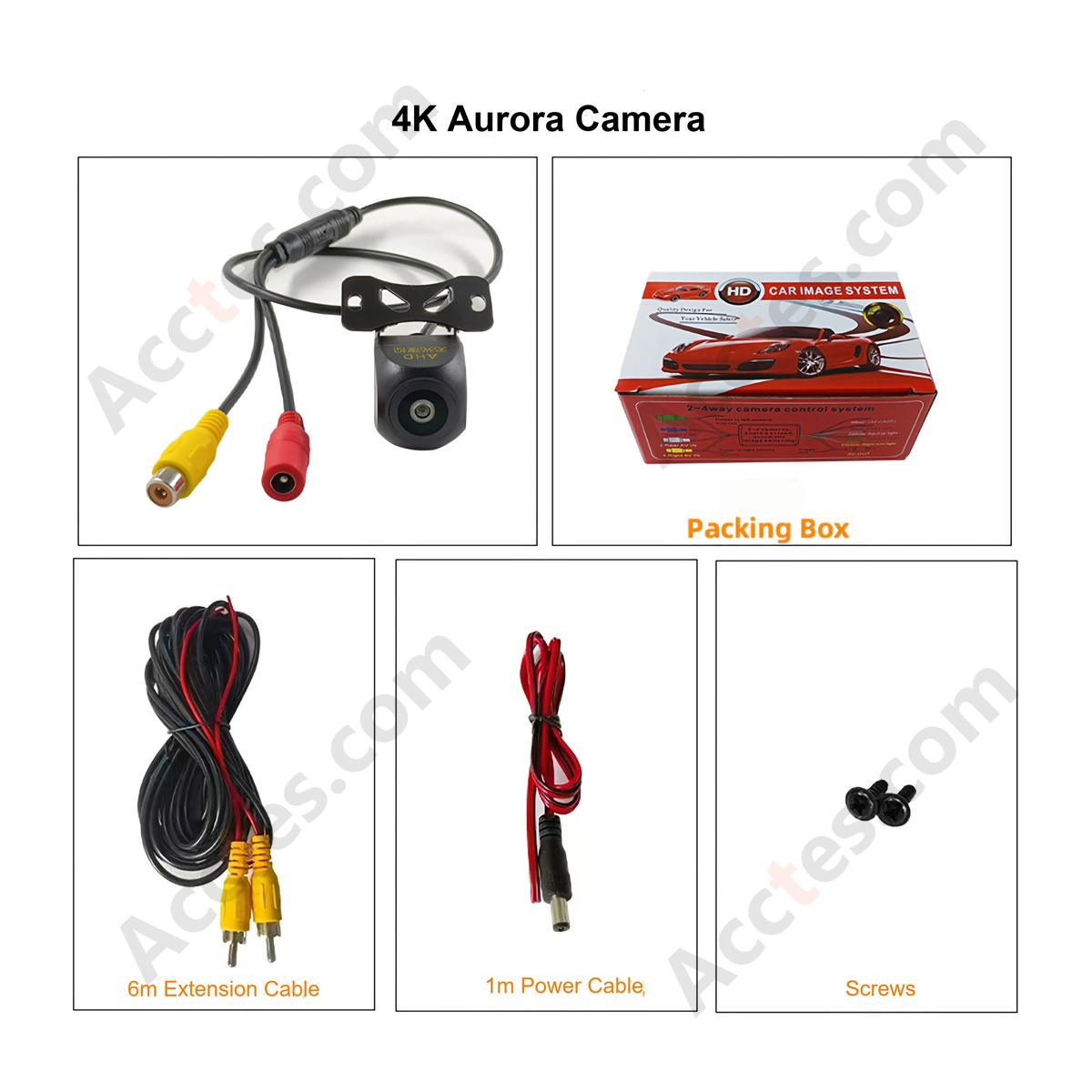 Universal Rear View Backup Camera 4K Aurora High Definition Chip Wide Angle Lens Night Vision