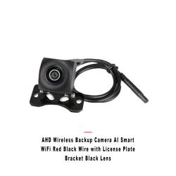 AHD Wireless Backup Camera AI Smart WiFi Red Black Wire with License Plate Bracket Black Lens