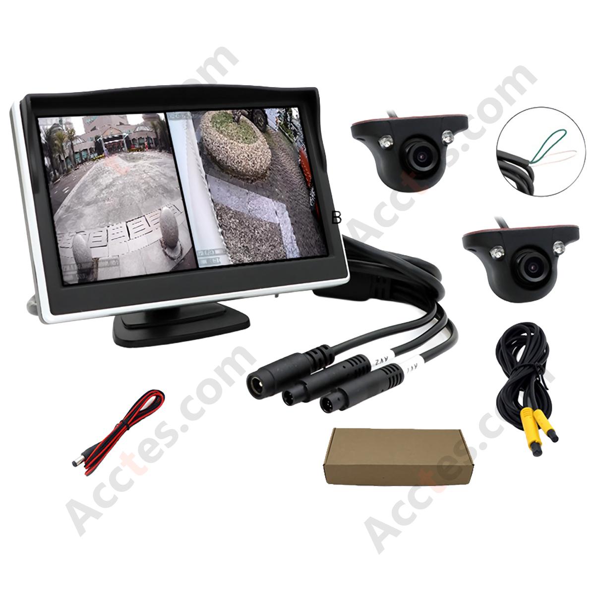 Truck Reversing Monitor 5 Inch Screen with 2 Cameras CarPlay Compatible