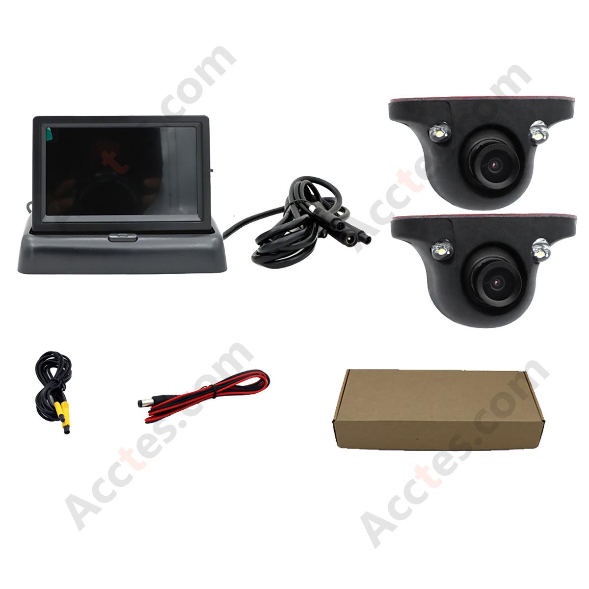 Truck Reversing Monitor 5 Inch Folding Screen with 2 Cameras CarPlay Compatible