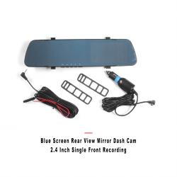 Blue Screen Rear View Mirror Dash Cam 2.4 Inch Single Front Recording