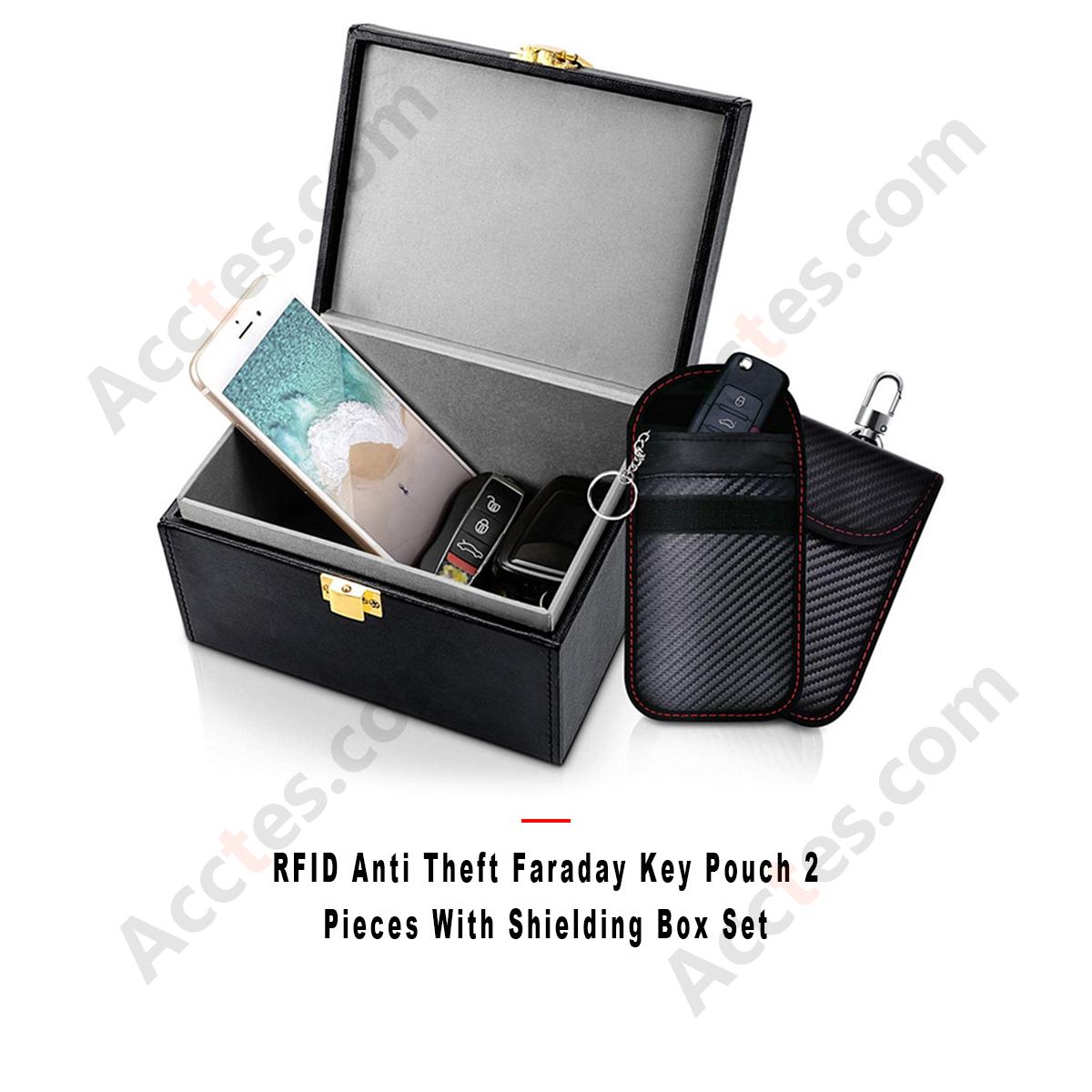RFID Anti Theft Faraday Key Pouch 2 Pieces With Shielding Box Set